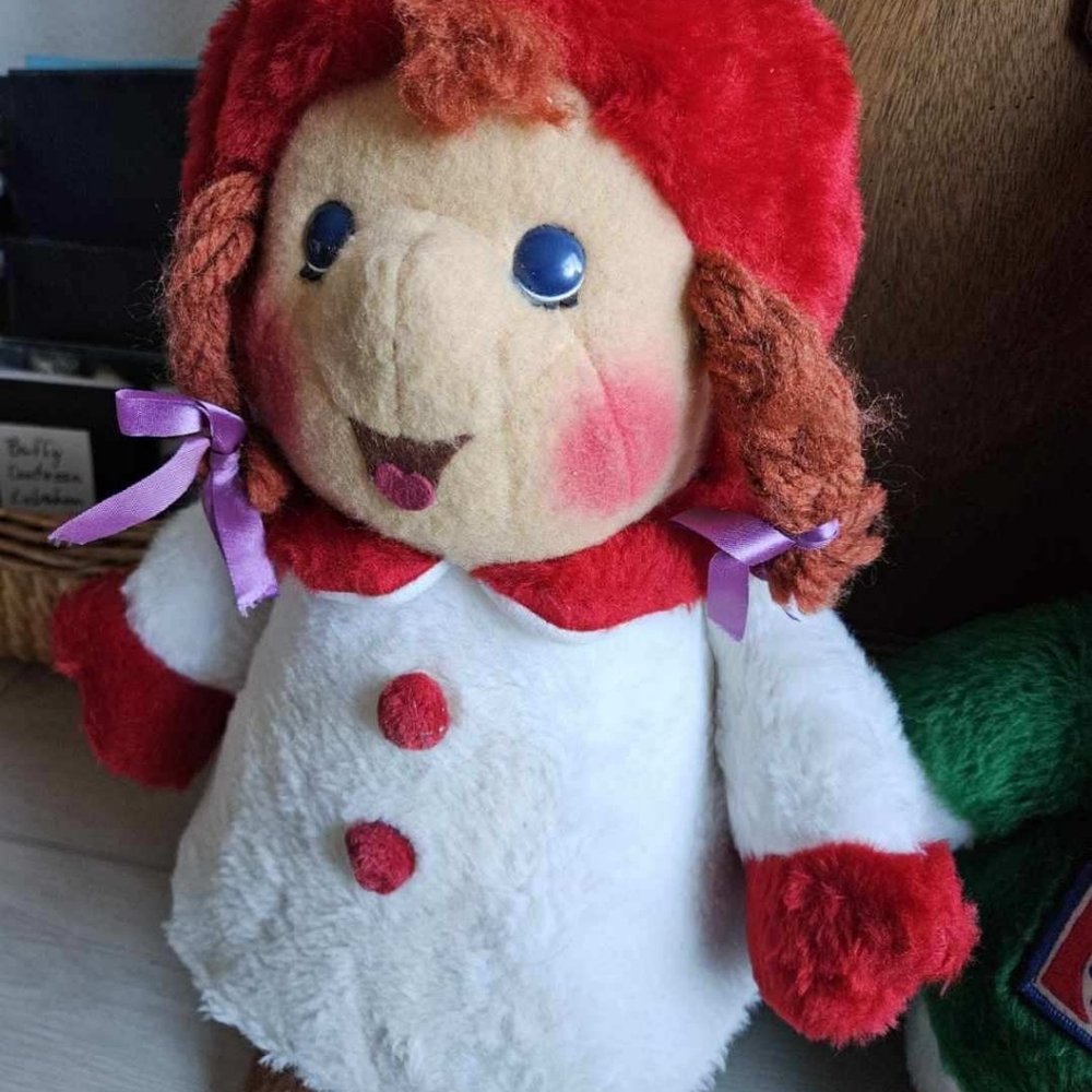 Adorable Red and White Plush Doll